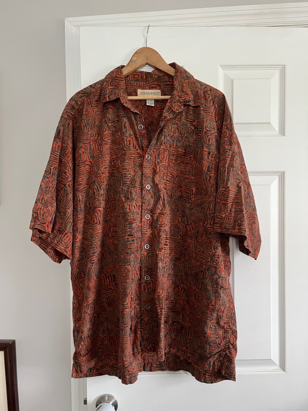 John Ashford Rust Pattern Short-Sleeve Button-Down Shirt